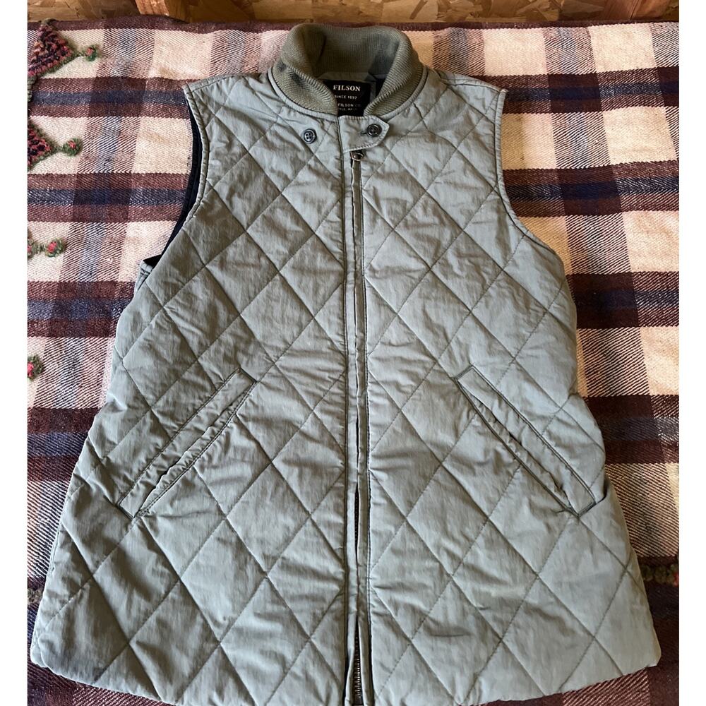 Filson Quilted Vest Olive Green Women Size Medium Sleeveless Insulated Jacket